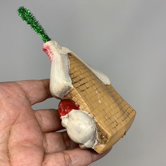 Vintage cottage Santa & elf Christmas tree ornament decoration - Picture 4 of 16